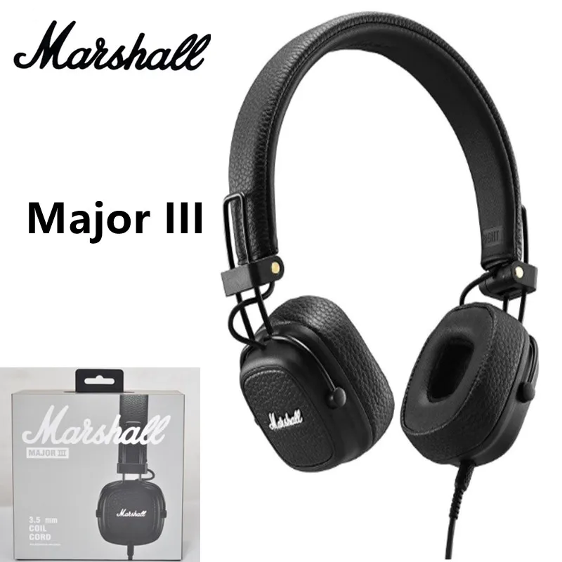

Marshall Major III Wired Foldable Headset HiFi Headphones Noise Canceling Monitor Classic Retro Pop Rock Music Games Headphones
