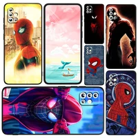 cool marvel spiderman art phone case for samsung a23 a50 a30 a73 a71 a53 a52 a51 a33 a32 a22 a03s a03 a02s a31 5g black soft