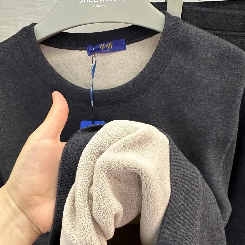 Утолщенный ~ Zhuoyu мужской комплект термобелья из плотного бархата с берберскими