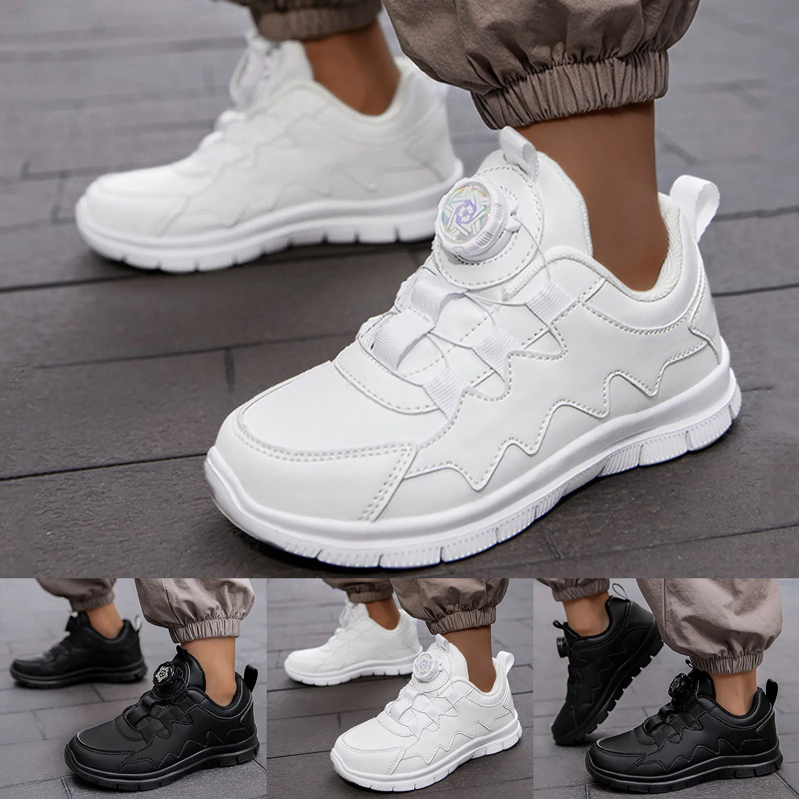 Спортивная обувь для мальчиков модный новый узор простая и однотонная кожаная с