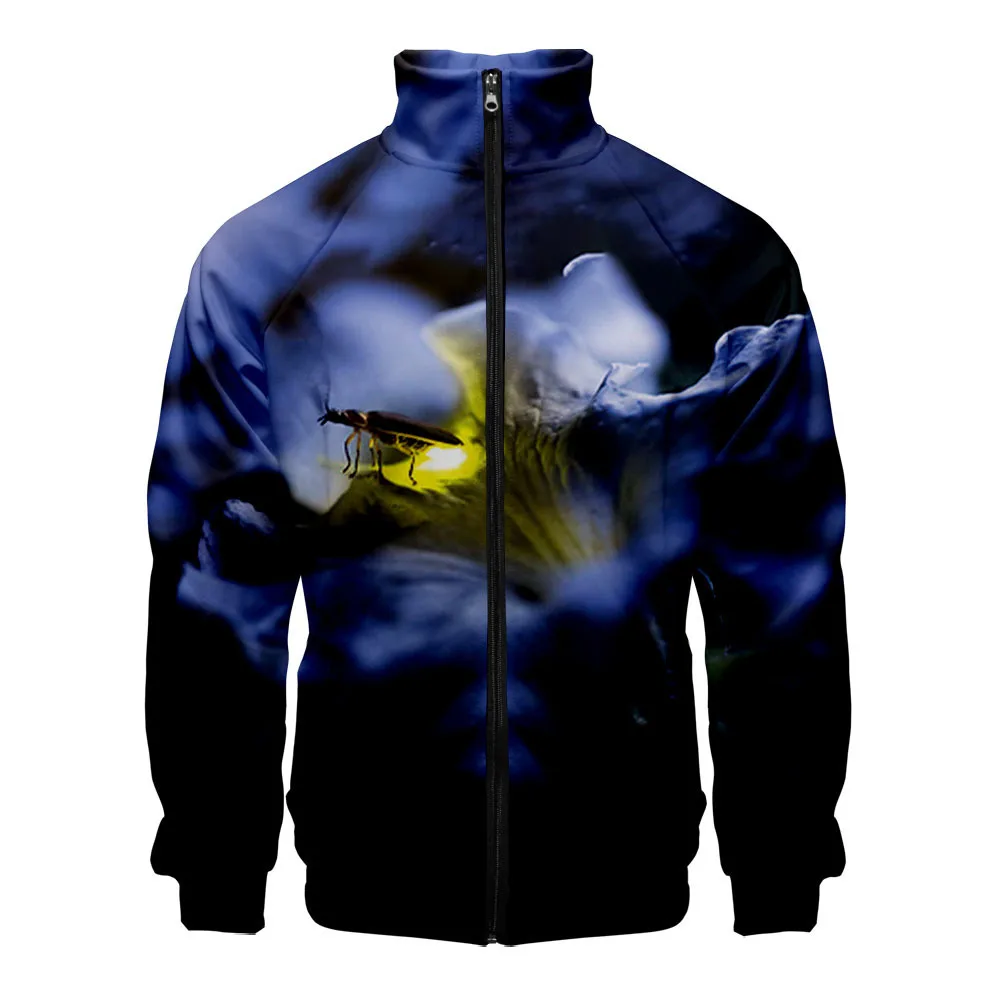 

3D Print Fireflies Animal Cosplay Fashion Jackets Coats Men Hip Hop Funny Sweatshirts Anime Cartoon Zip Cardigan Stand Collar