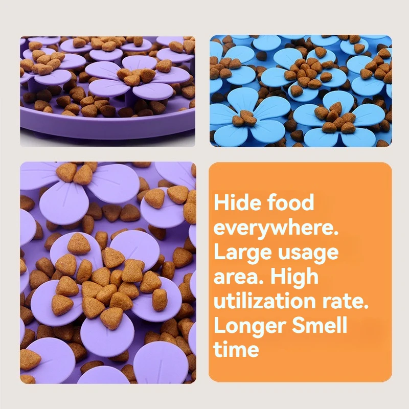 Силиконовая Миска С Цветочным Дизайном Медленная Кормушка