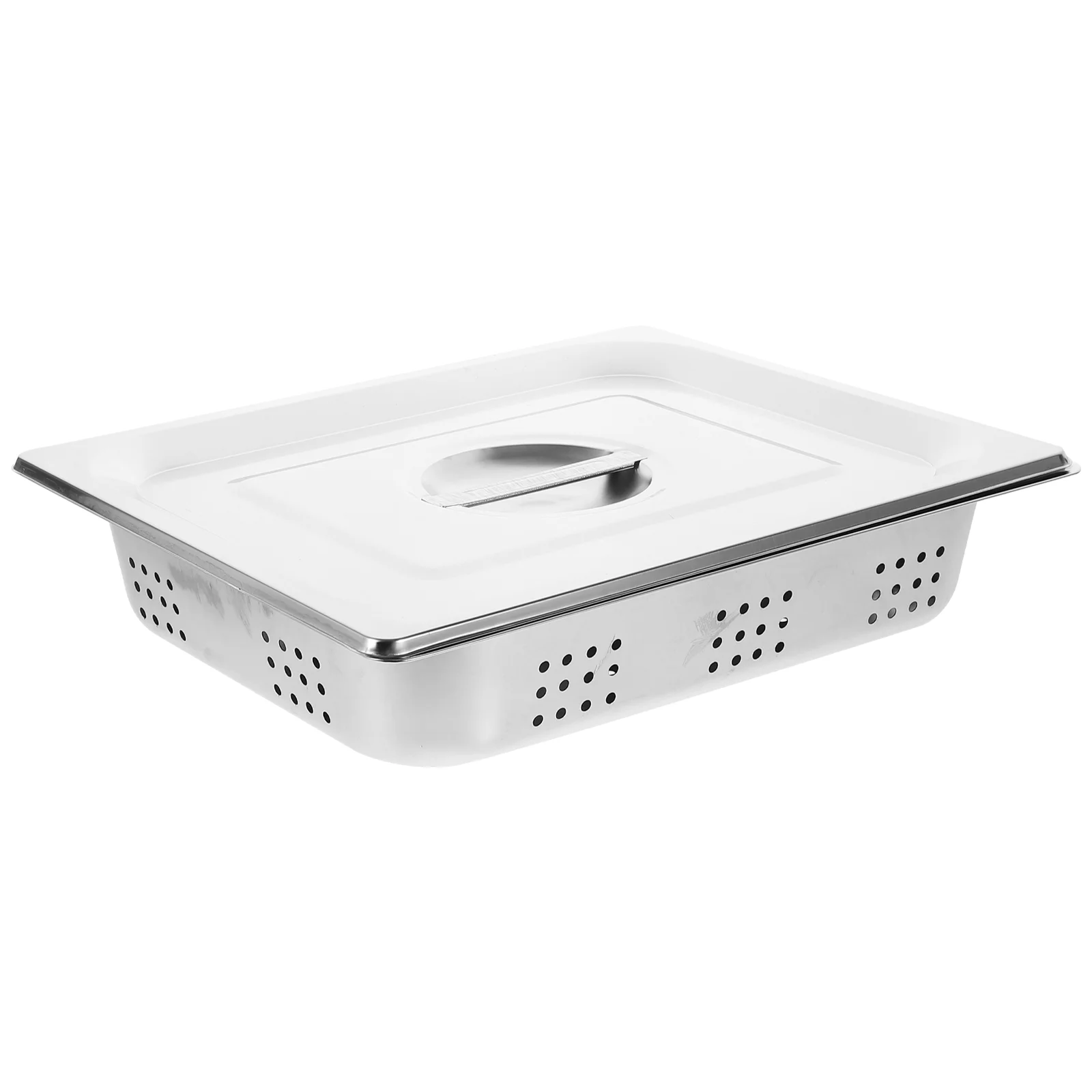 

Buffet Party Metal Tray Drain Serving Dish Rectangular Plate Bread Stainless-steel Holder