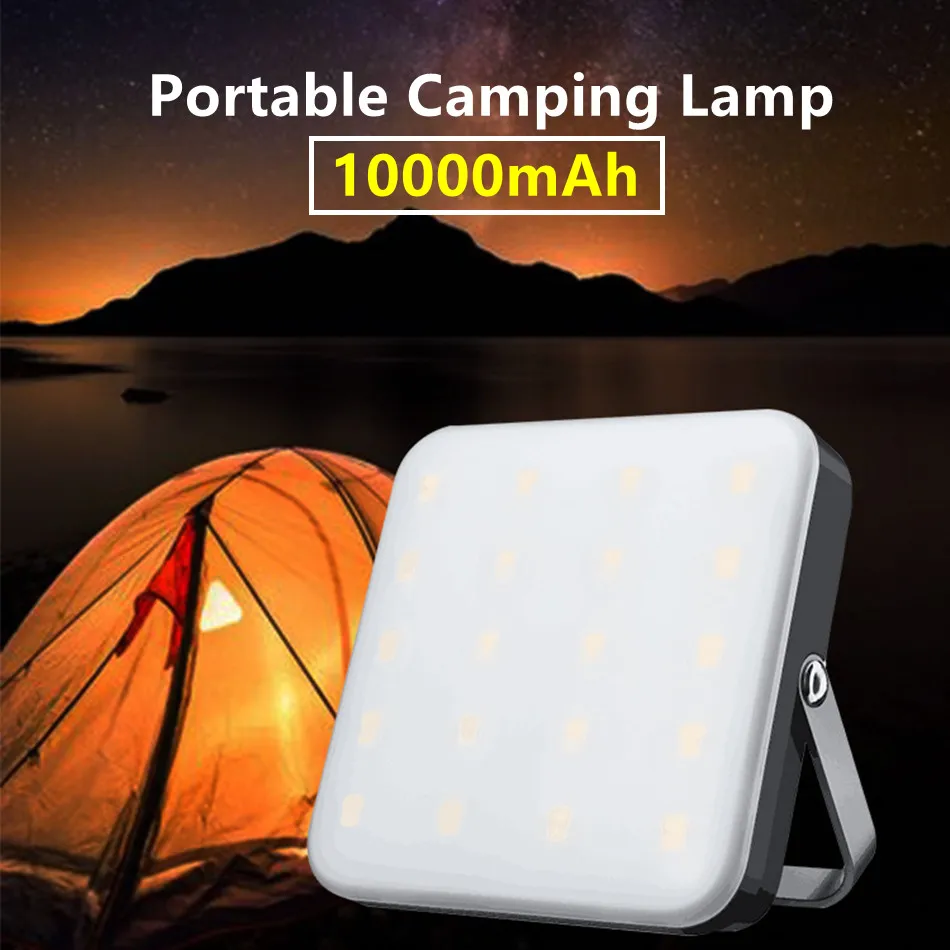 LED Camping Lantern Rechargeable Outdoor Light 10000mAh Power Bank 800lm Portable Emergency Lamp For Tent Camping Hiking