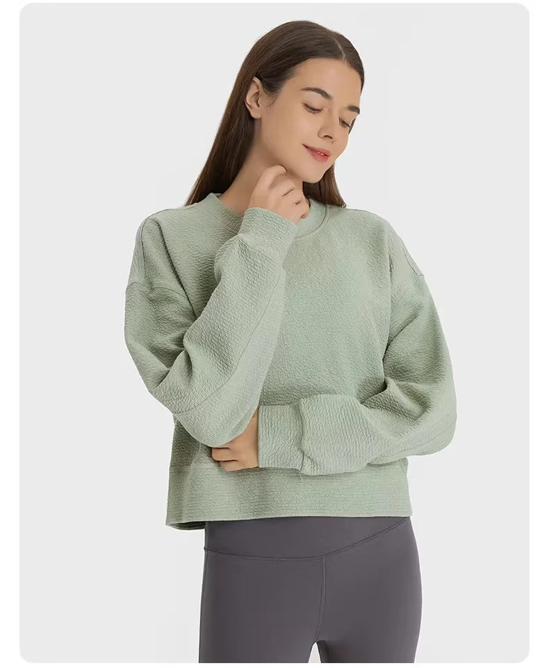 

Повседневный Топ для бега с длинными рукавами, женский осенне-зимний свободный свитер, Модный Универсальный спортивный топ для йоги и фитне...