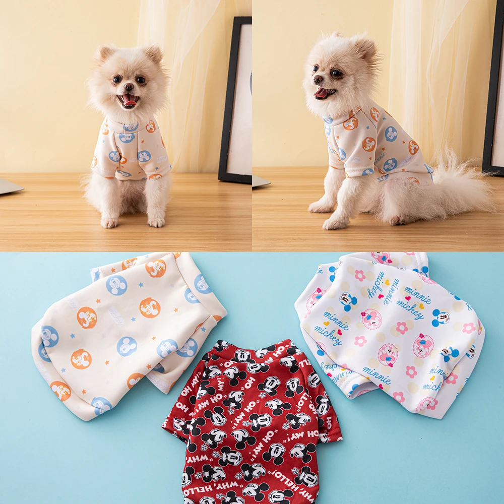 

Disney Fashion Dog Clothes Cartoon Print Thin Cotton Dog T-Shirt Spring Summer Outerwear for Small and Medium Dog Clothing