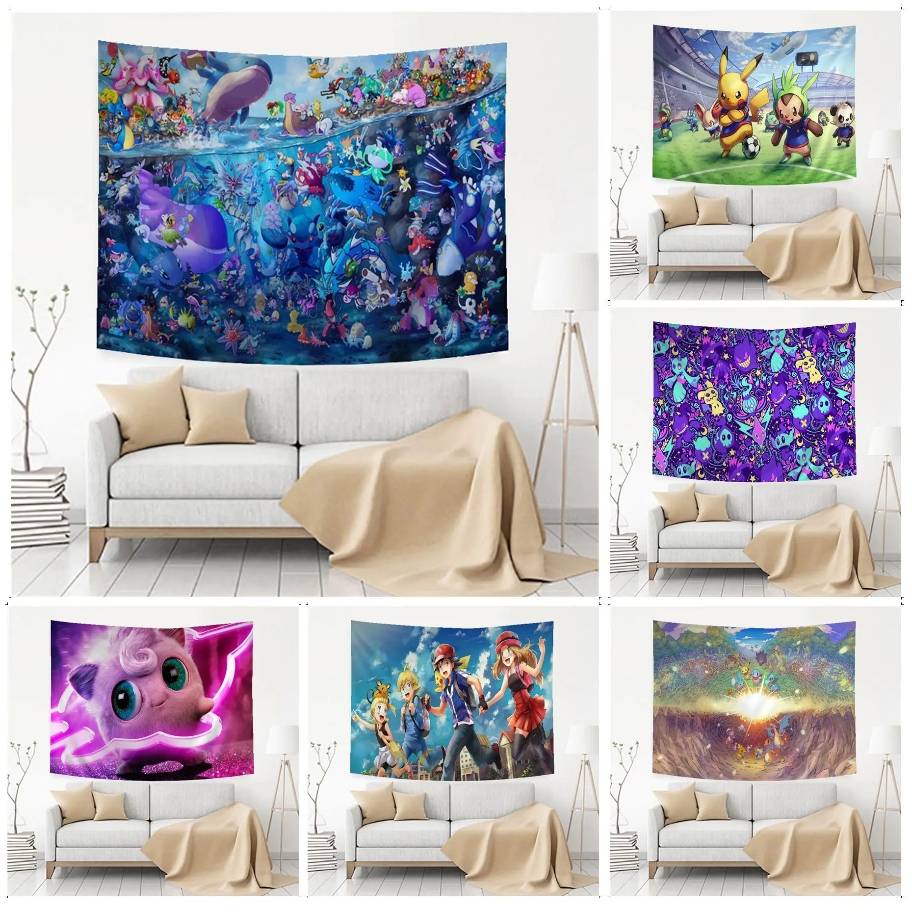 

BANDAI Pokémon DIY Wall Tapestry For Living Room Home Dorm Decor Decor Blanket