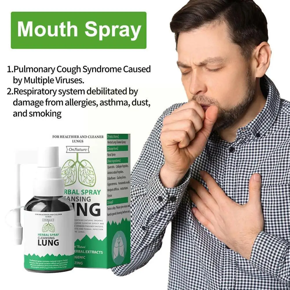 

20ml Lung Detox Herbal Cleanser Spray For Smokers Clear Nasal Congestion Anti Snoring Solution Stop Snore Relief Spray Nose W7R7