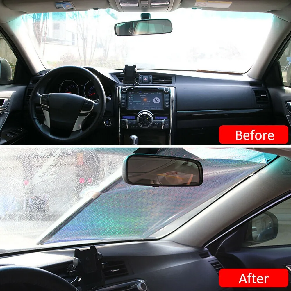 

UV Protection Car Retractable Sun Shade Universal Windshield Block Curtain