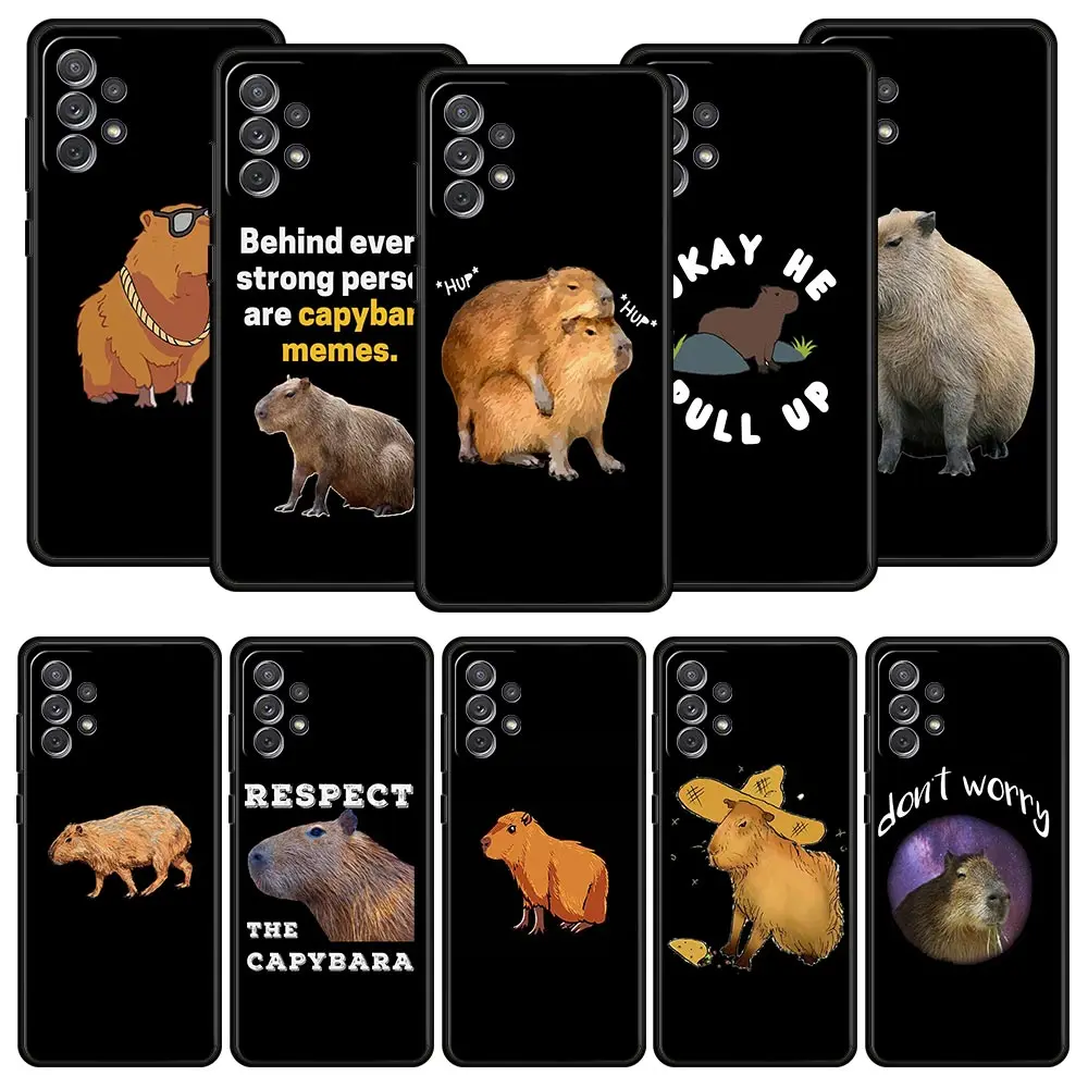 

Cute Cartoon Capybara Phone Case For Samsung Galaxy A13 A51 A71 A41 A31 A21S A11 A03S A12 A32 A52 A22 A23 A33 A53 A73 5G Cover