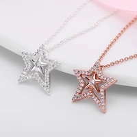 2022 trend s925 sterling silver ladies necklace luxury jewelry high quality diy romantic fashion pentagram pendant necklace