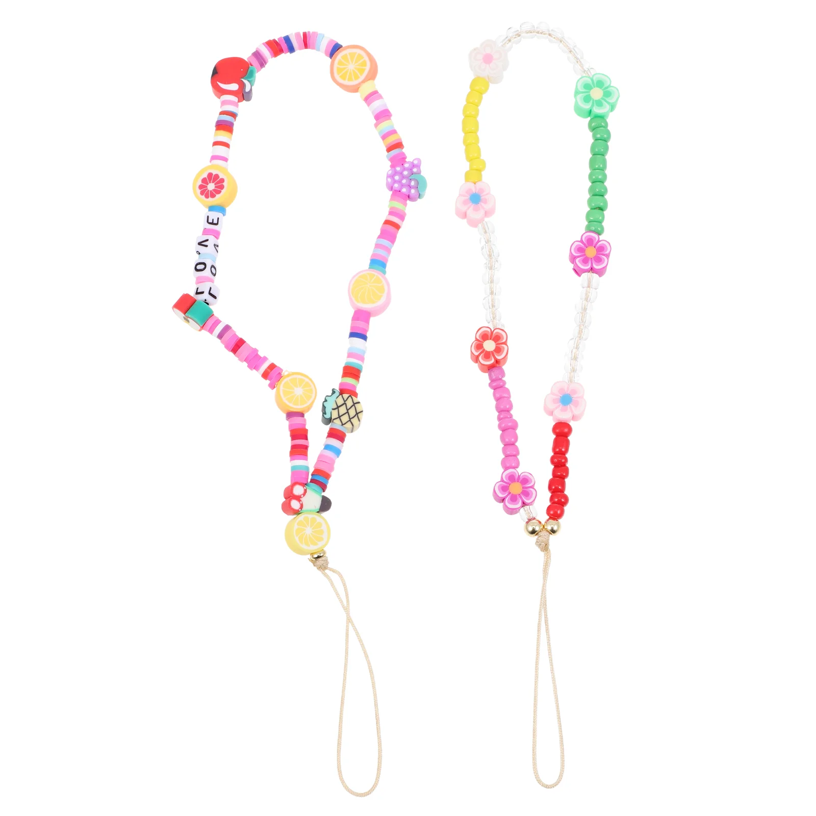 

Phone Charm Charms Beaded Lanyards Strap Lanyard Mobile Dangle Short Wrist Bead