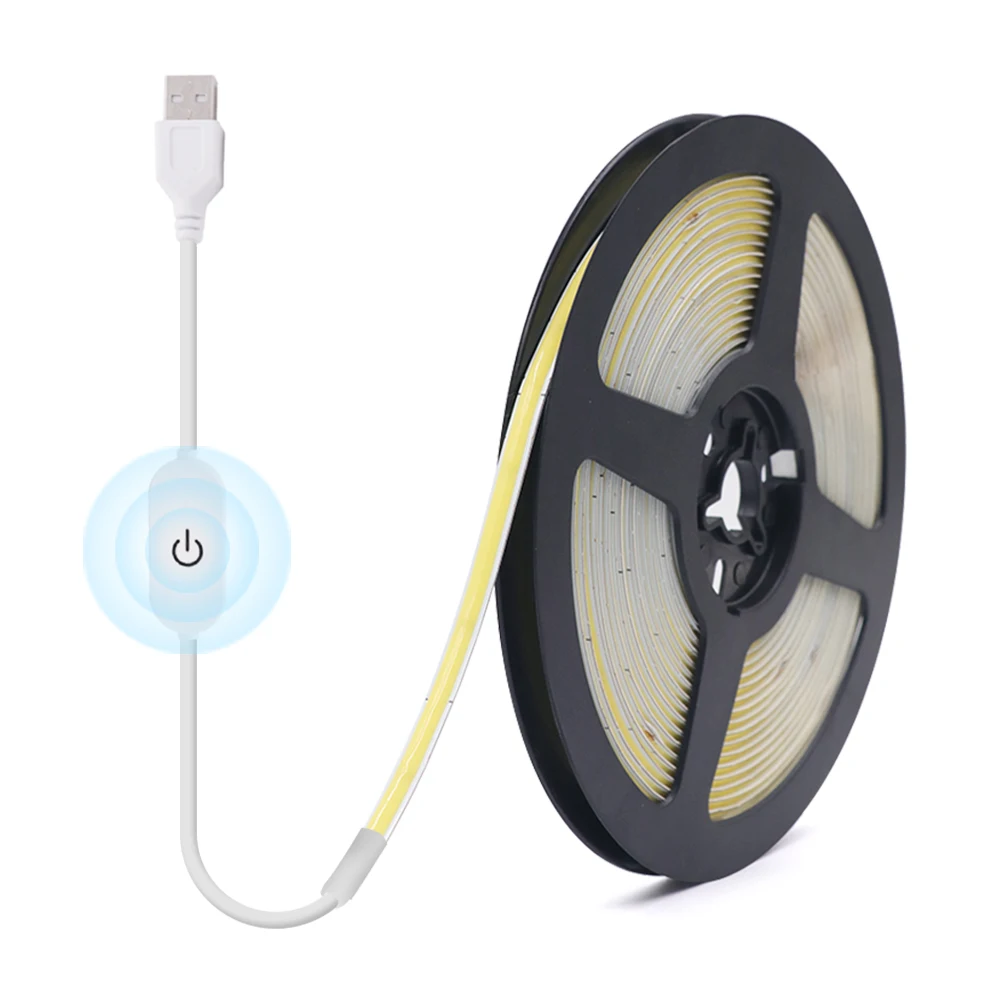 

GAHADA Светодиодная лента COB 5В USB белая 320 светодиодов/м