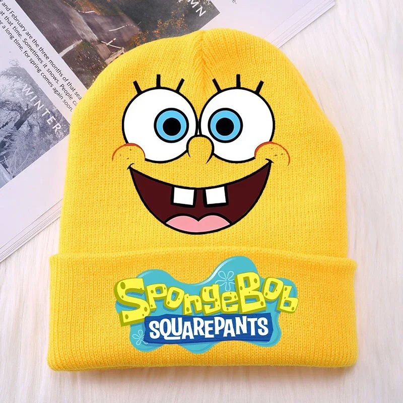 Губка Боб Квадратные штаны Детские вязаные шапки Детская шапка Kawaii Тюбетейка с