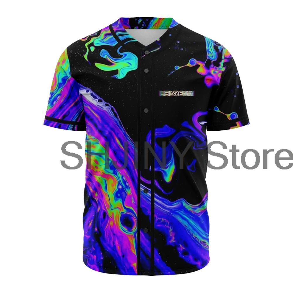 Майка Lsdream бейсбольная куртка рубашки унисекс футболка на пуговицах с коротким