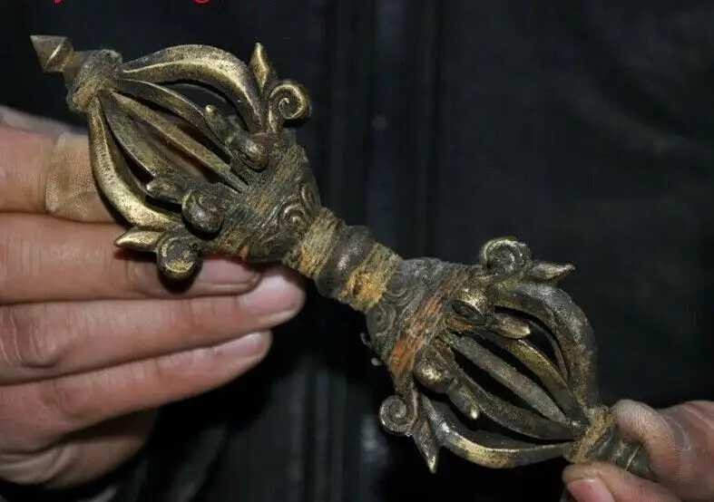 

6,4 "Тибетский старинный буддизм Бронзовый эксзорцизм Talisman faqi