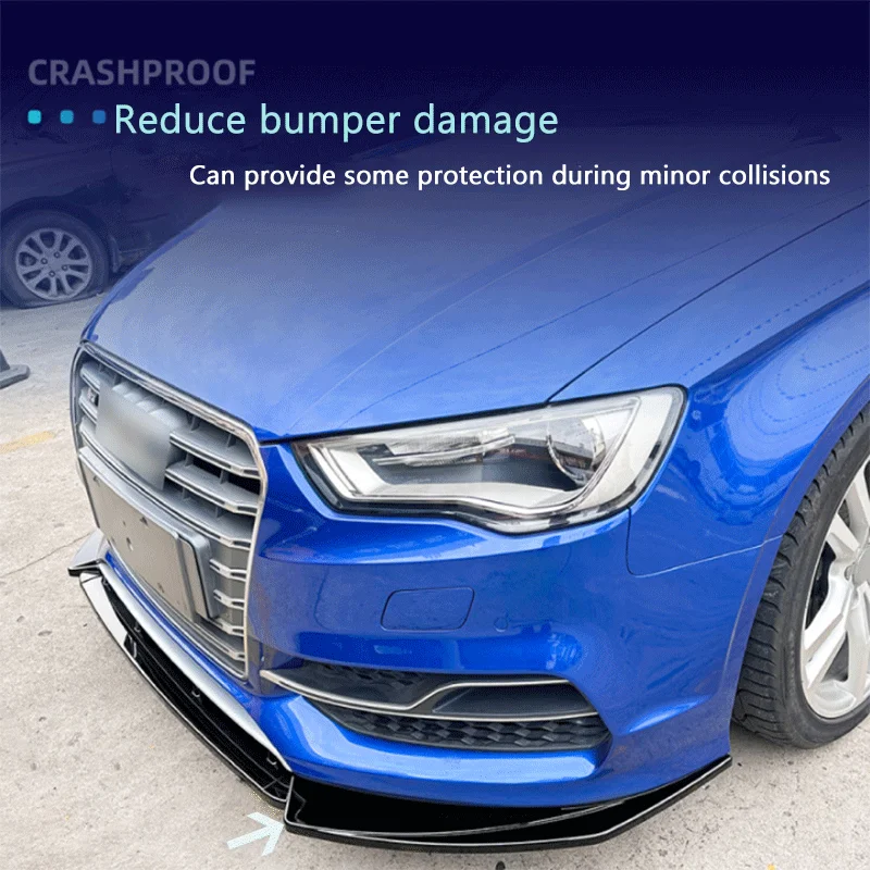 Фото Подходит для Audi A3 S3 8V 2013-2016, передний бампер, передняя лопата, передняя губа, угол, объемная наклейка автомобиля, модификация, детали №3