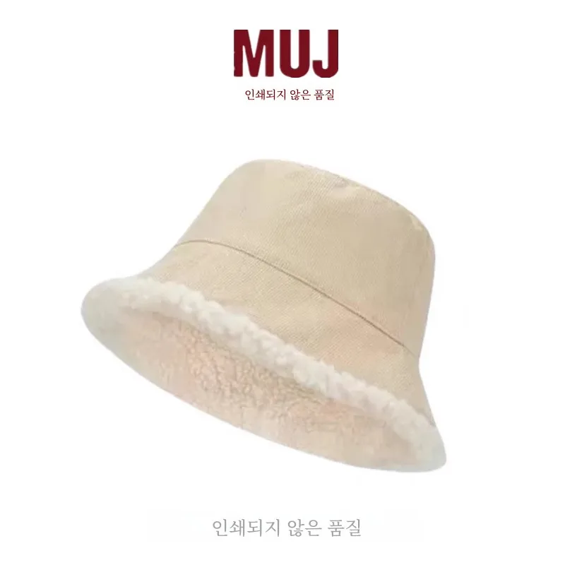 Двусторонняя рыбацкая шапка Muj с принтом из овечьей шерсти женская осенне-зимняя