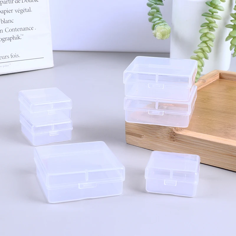 

5Pcs Mini Box Clear Storage Case Transparent Storage Case w/Lid Parts Packaging Box Toolbox Jewelry Container Collecting
