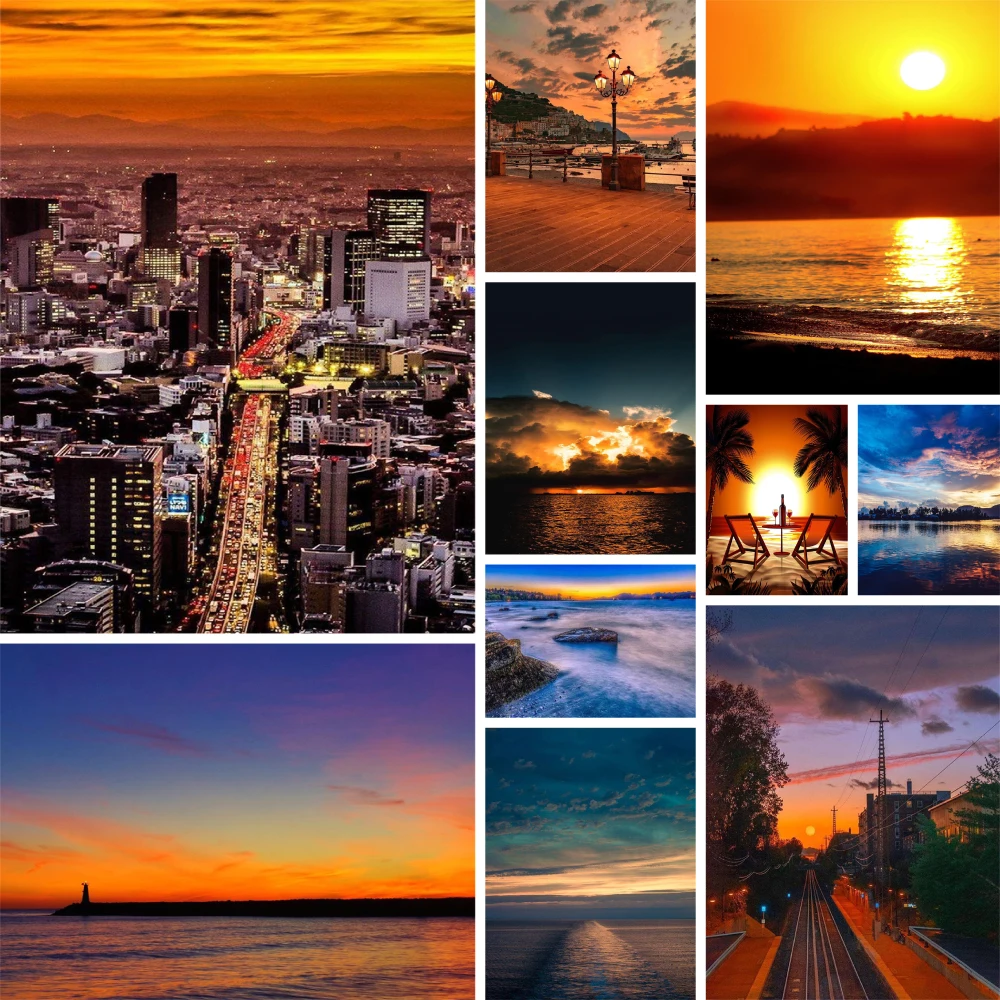 

Landscape Ocean Sunset Pre-Printed 11CT Cross-Stitch Embroidery Kit Sewing Craft Needlework Hobby Wholesale Room Decor Package