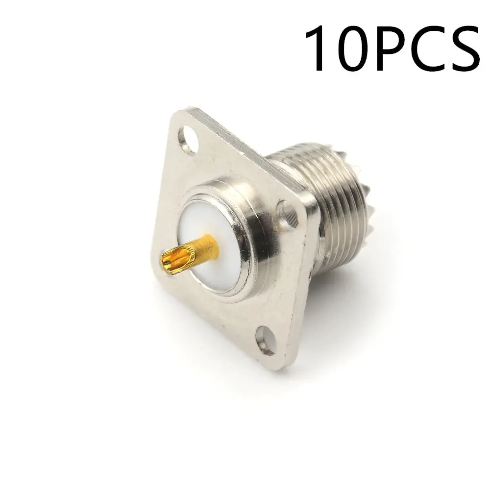 

10pcs Female SO-239 Jack Square Shape Solder Cup Coax Connector for Radio Female UHF Panel SO239 Wholesale