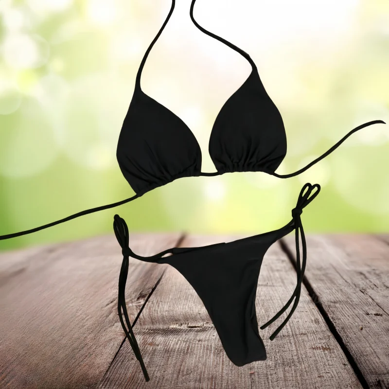 Комплект Бикини В Европейском И Американском Стиле С Ремешками На Спине