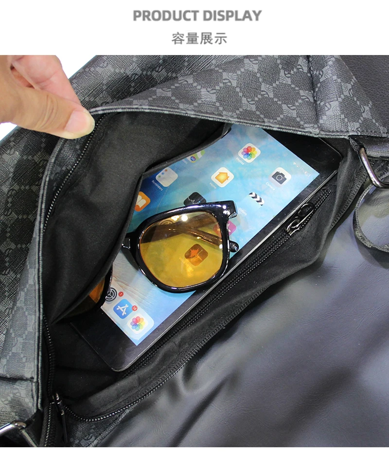 Модная мужская сумка через плечо на одно повседневная клетчатая модная