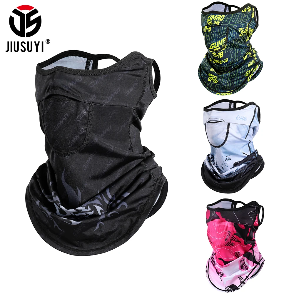 

Outdoor Cycling Hiking Scarf Summer UV Protection Neck Gaiter Camping Hunting Breathable Ear Loops Face Mask Bandana Women Men