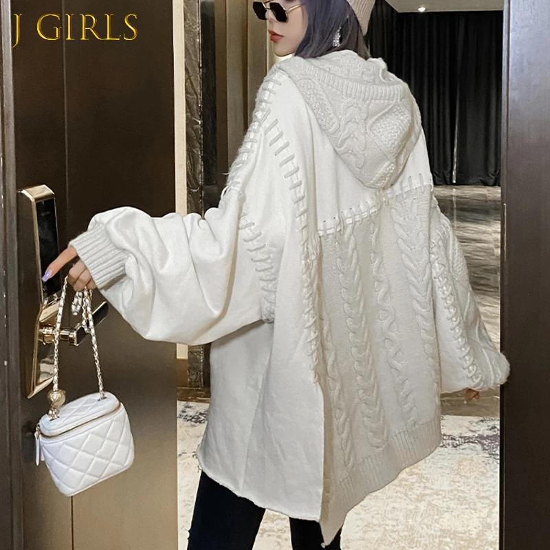 

Korean Sweater For Women V Neck Long Sleeve Loose Pockets Oversized Knitted Cardigans Sweaters Female 2020 New Clothing