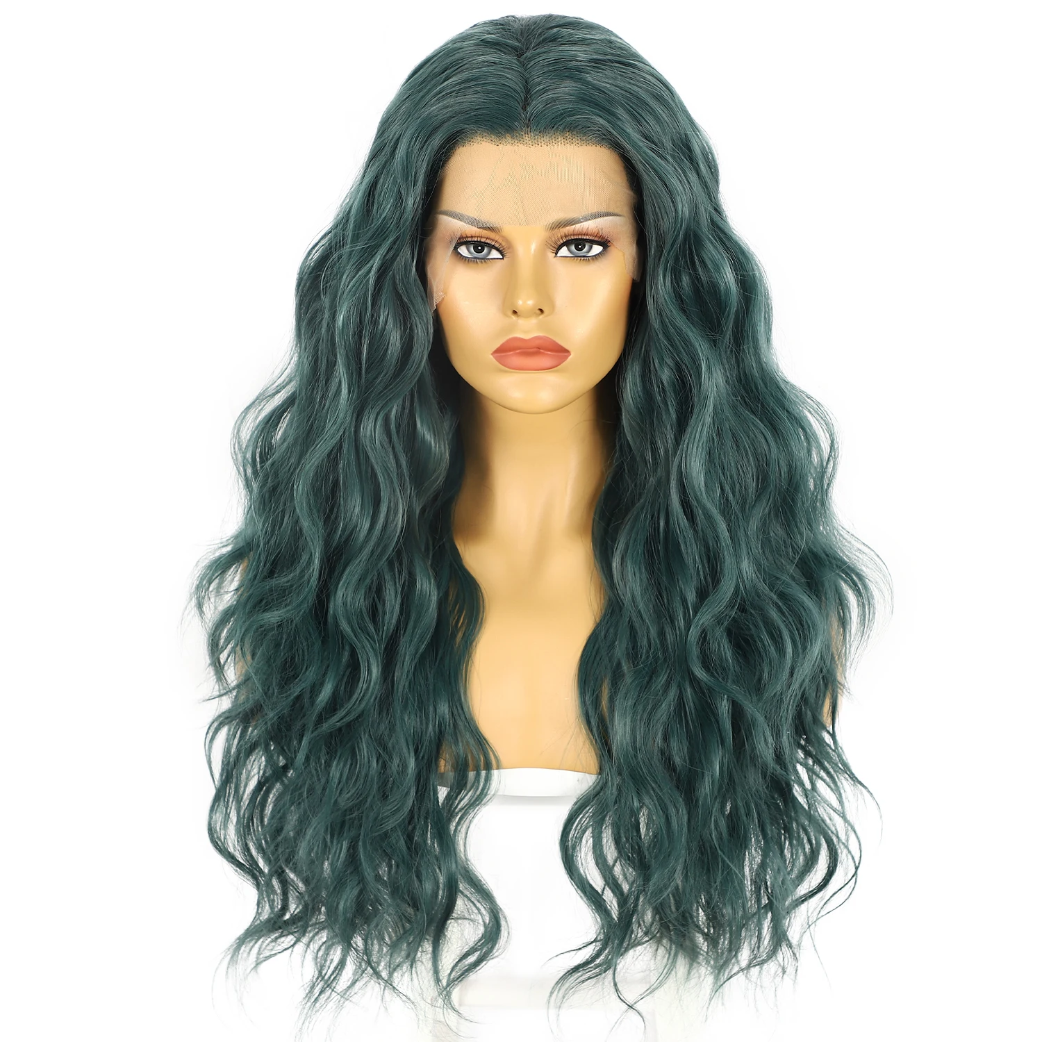Anogol 13*3 Lacefront Wig High Temperature Fiber Wigs Dyed Wigs Black Girl Colored Synthetic Fashion Hair Wig for Black Women