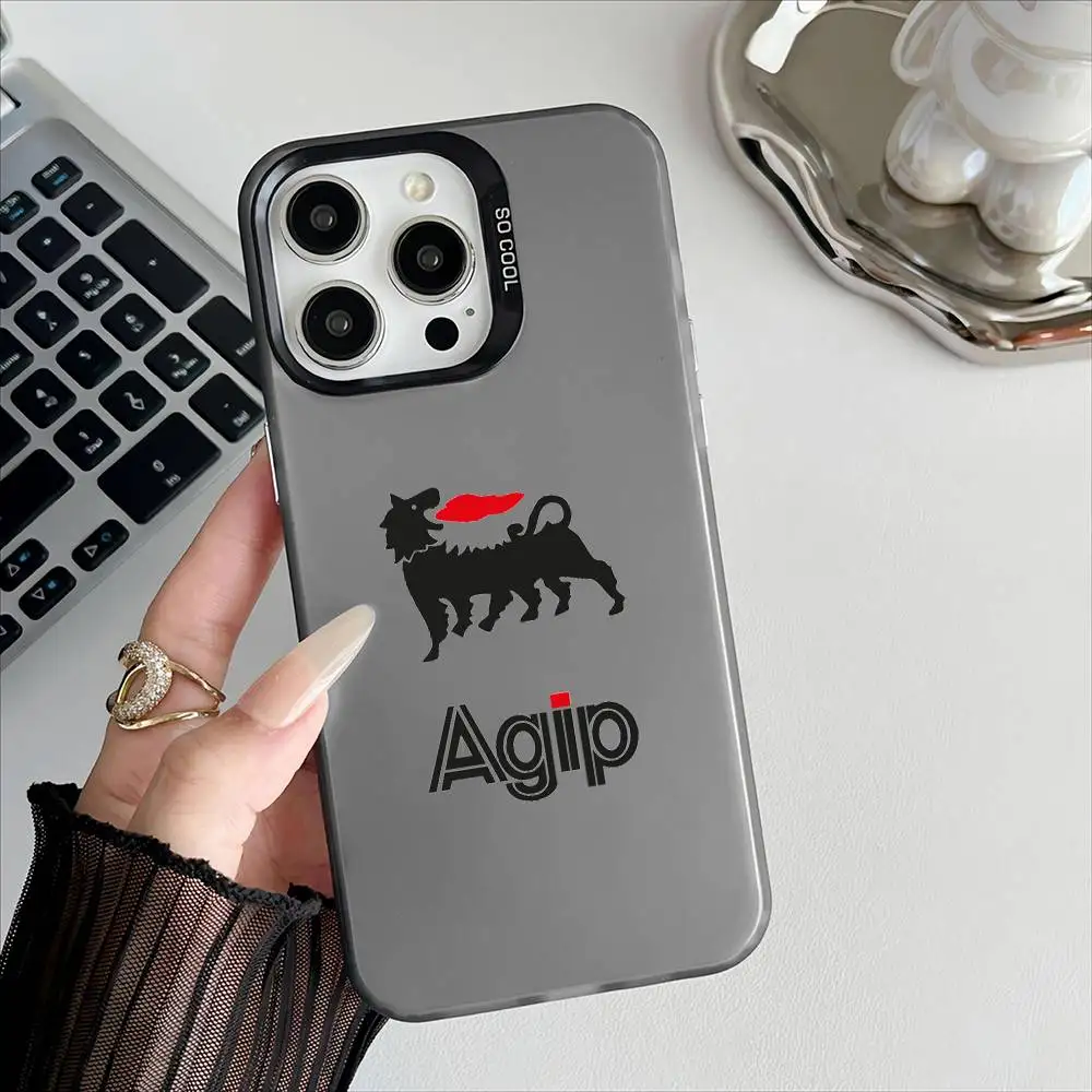 Крутой чехол для телефона с логотипом A-Agip для iPhone 16, 15, 14, 13, 12, 17 Pro Max, специальное металлическое серебряное крепление с гальваническим покрытием для мобильного устройства (art.: 3920d26efc848) - 3920d26efc848