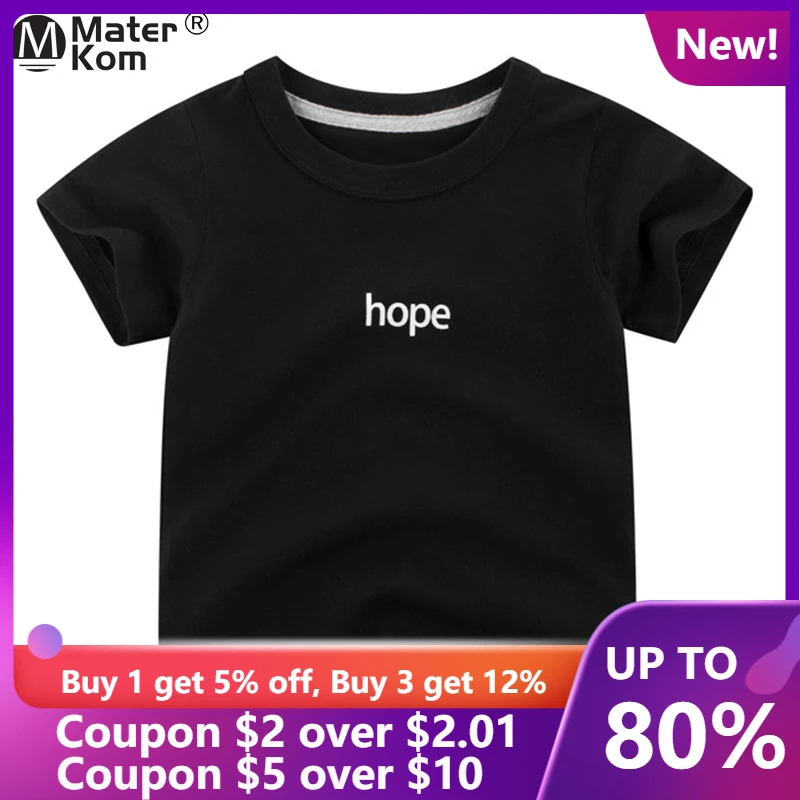 

Boys Letter Printing T-Shirts Summer Short Sleeve Tops Children Casual Clothes Kids Soft Cotton Tees Blouses for Girls 2-7 years