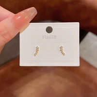 korean fashion new exquisite zircon small stud earrings simple geometric shape all match temperament earrings wholesale
