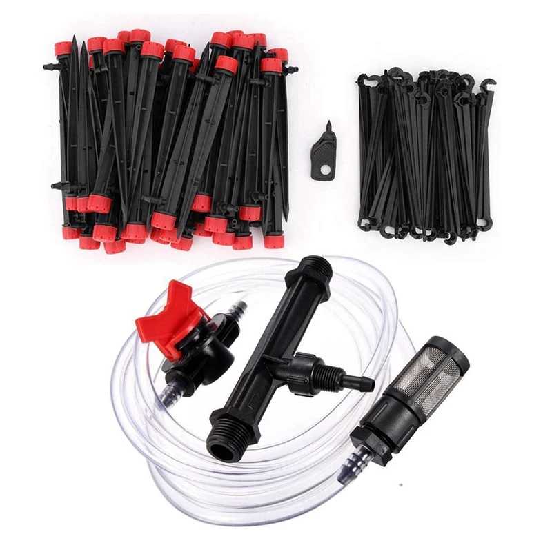 

1Set 3/4 Garden Irrigation Device Venturi Fertilizer Injector & 50PCS Drip Irrigation Emitters Adjustable Micro-Bubbler