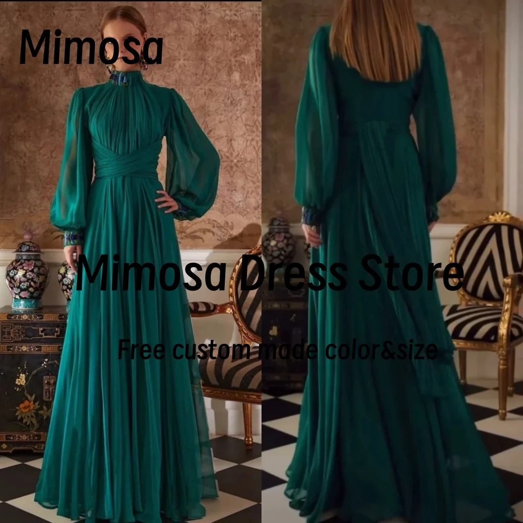 Вечерние платья Mimosa с высоким воротником и бисером платье для выпускного вечера