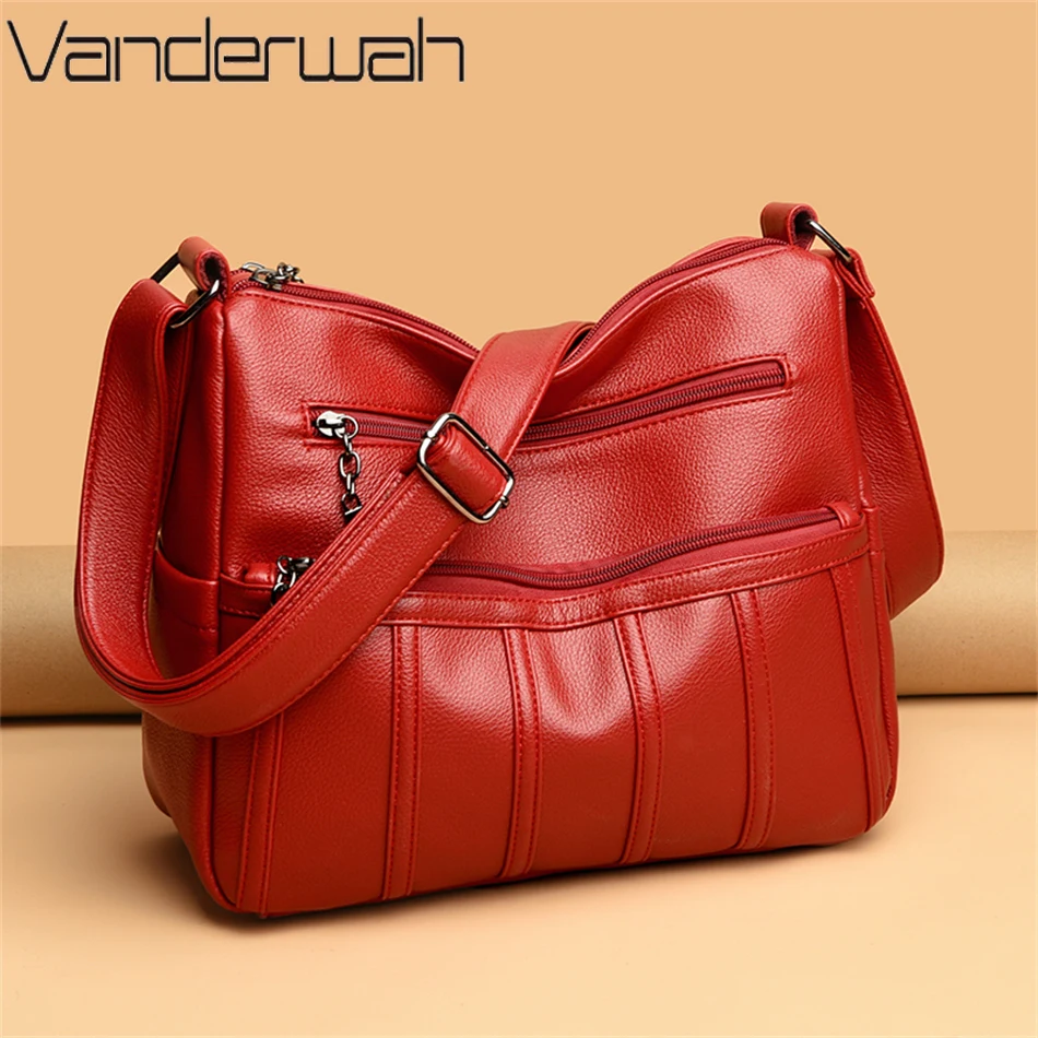 

2022 Trend Many Pockets Luxury Handbag Shoulder Crossbody Bag for Women Design High Quality Leather Bolsa Feminina Messenger Sac