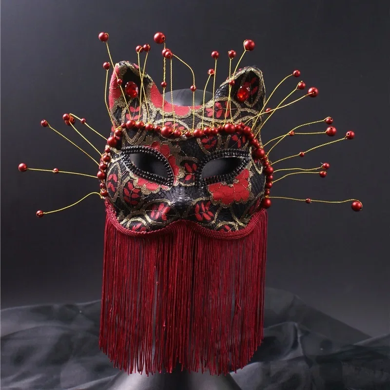 Маска женская черная кружевная для маскарада Хэллоуина