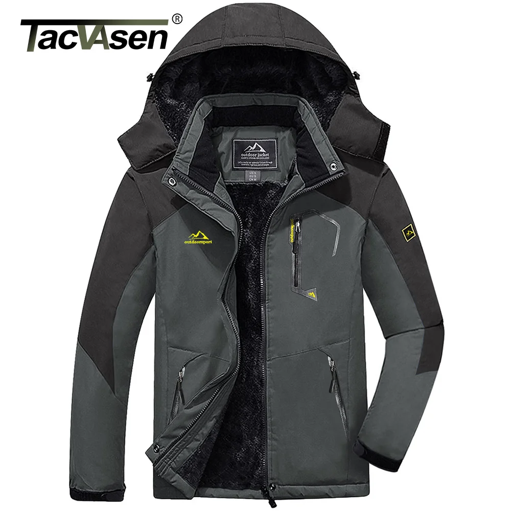 

Winter Fleece Lined Jacket Men's Fleece Lining Coats Thermal Jacket Hiking Walking Jacket Outdoor Windbreaker Male