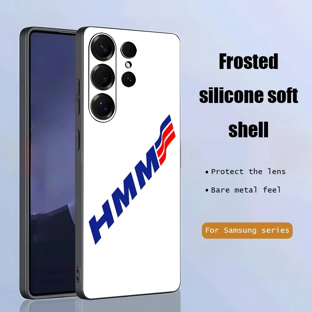 Фото Чехол для телефона HMM LOGO с модным дизайном для Samsung Galaxy S26 S25 S24 S23 S22 S21 Plus Ultra Fold, мягкий, черный. №3