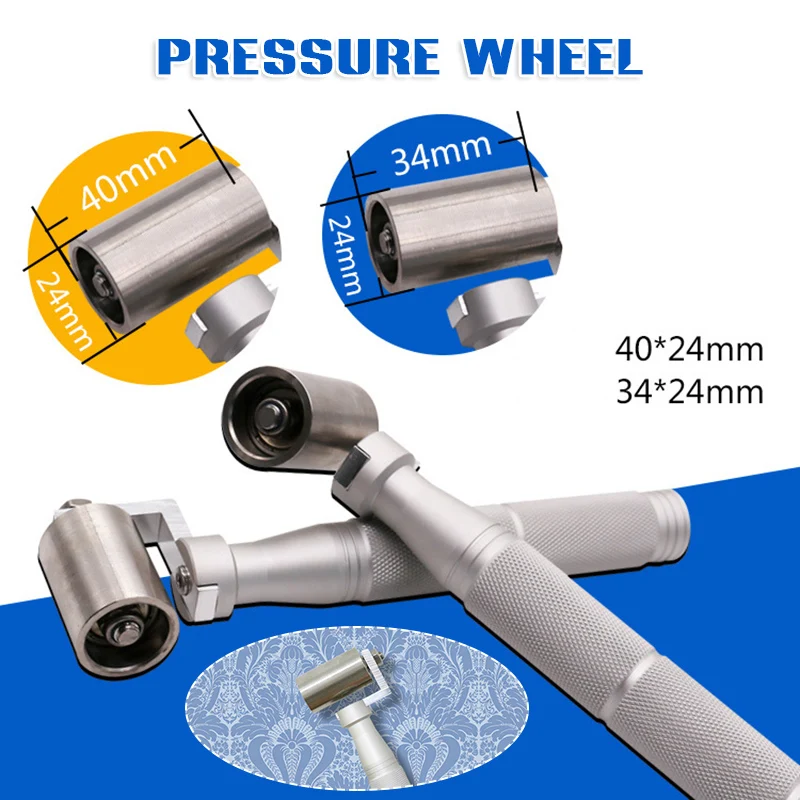 

Stainless Steel Wall Paper Seam Roller Flat Press Roller Wheel with Bearing Surface with Thread DIY Hand Roller STTA889