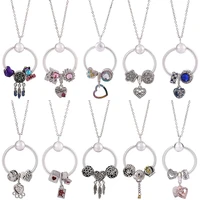 pendant beads pandora necklace jewelry for women snake bone necklaces love heart dream catcher unicorn flower paw lock