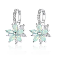 cz snowflake christmas leverback dangle drop hoop earrings for women girls sensitive eears elegant dainty shiny crystal