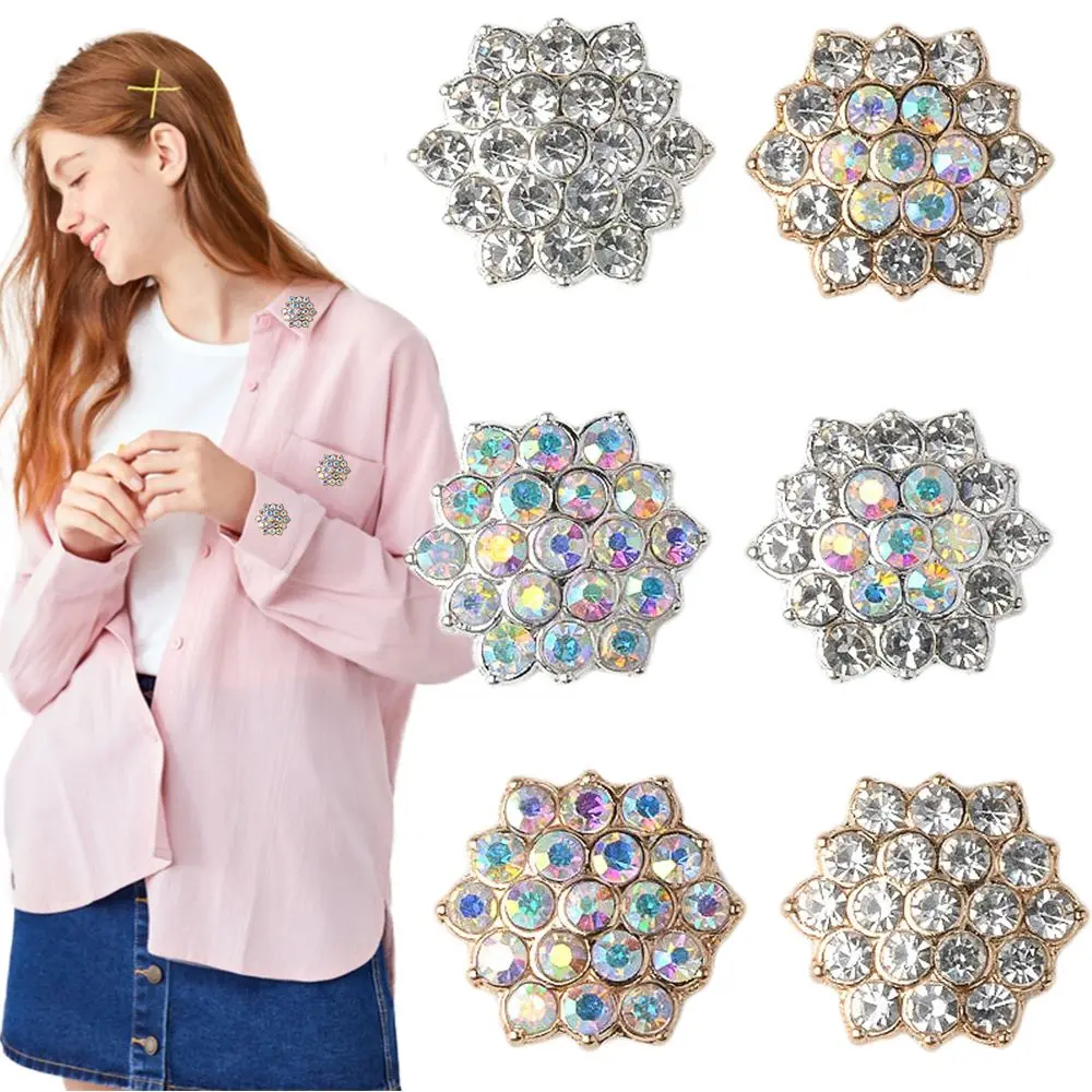 

DIY Craft Sparkling Crystal Flower-shaped Hat Accessories Headwear Clip Rhinestone Buttons Pearl Hairpins