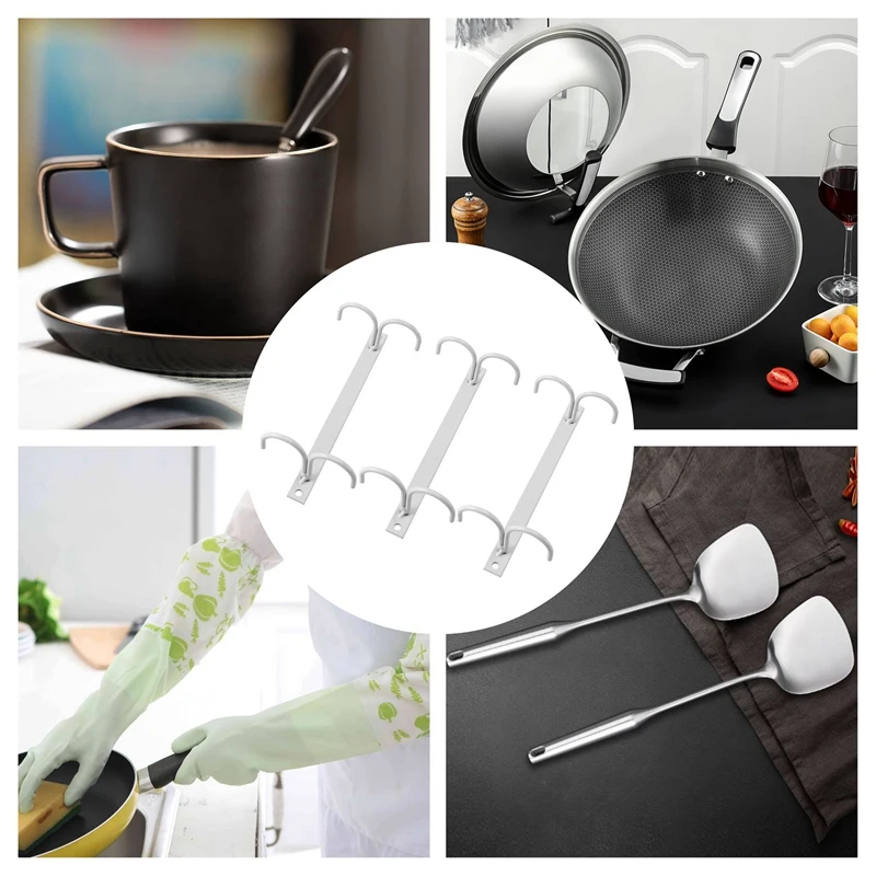 

Стойка для кружек под шкаф-держатель для кофейной чашки, 12 крючков под полкой, подвесные чашки с крючком для сушки