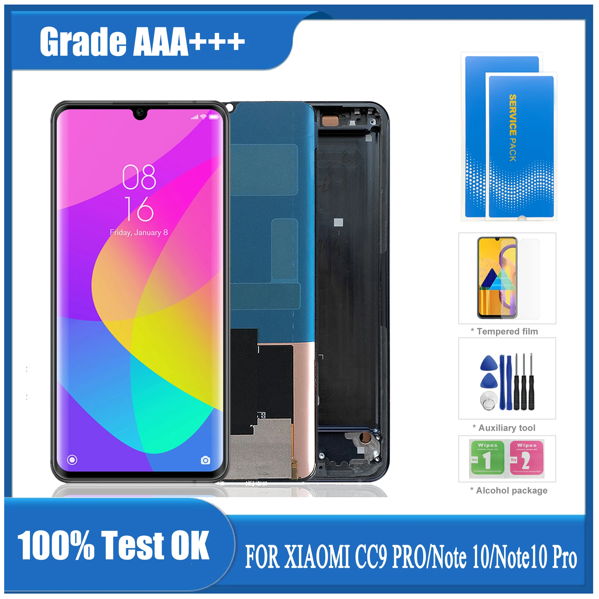 

6.47''Original CC9Pro Screen For Xiaomi CC9 Pro LCD Display Touch Screen Digitizer With frame For Xiaomi Note 10 / Note10 Pro
