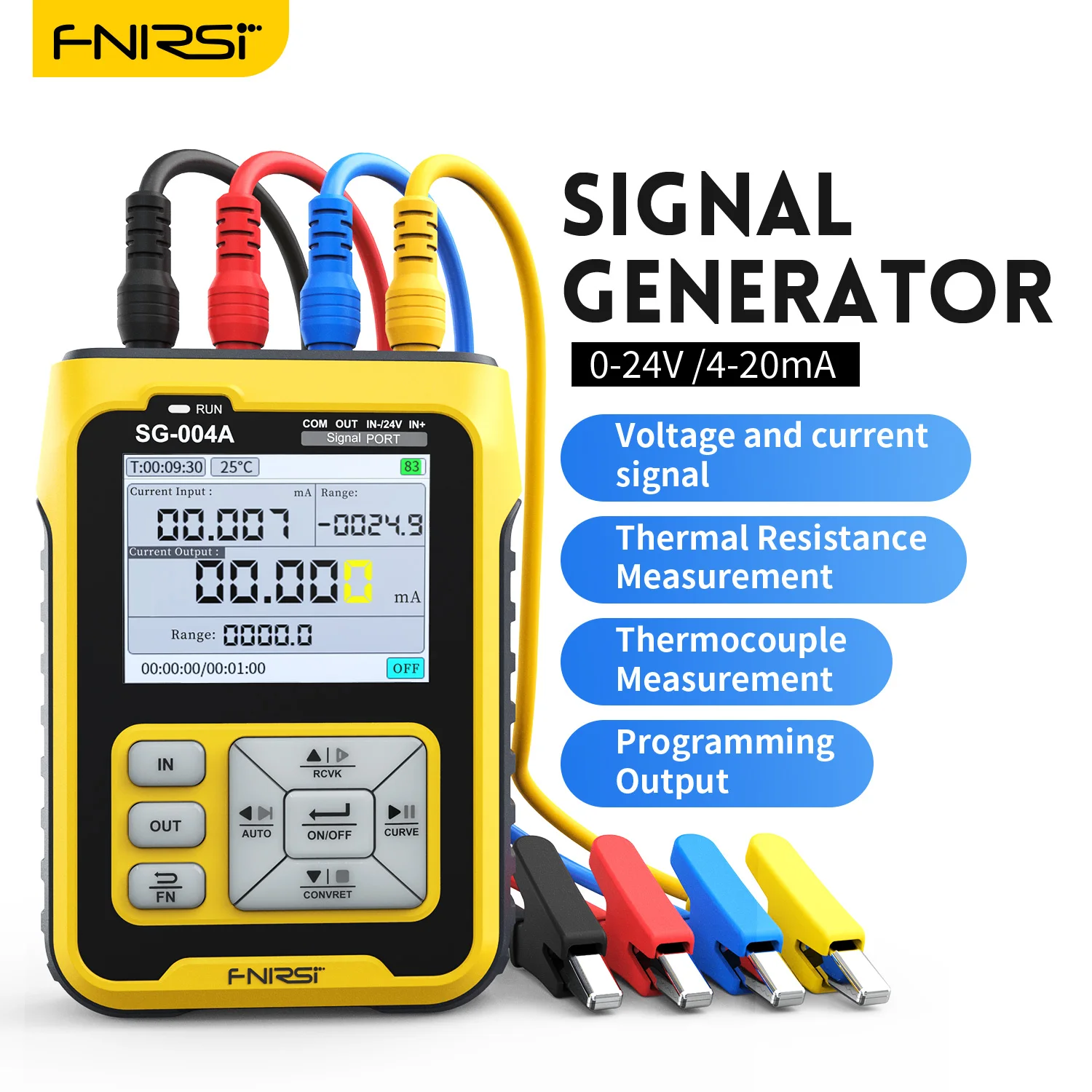 

FNIRSI SG-004A 4-20mA Multifunctional Signal Generator PT100 Thermocouple Resistance Pressure Transmitter Process Calibrator