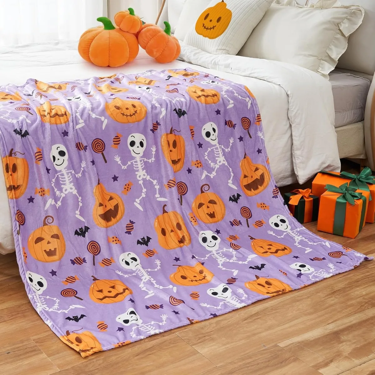 Одеяло на Хэллоуин для детей одеяло с тыквой мягкое дивана и кровати 50x60 дюймов