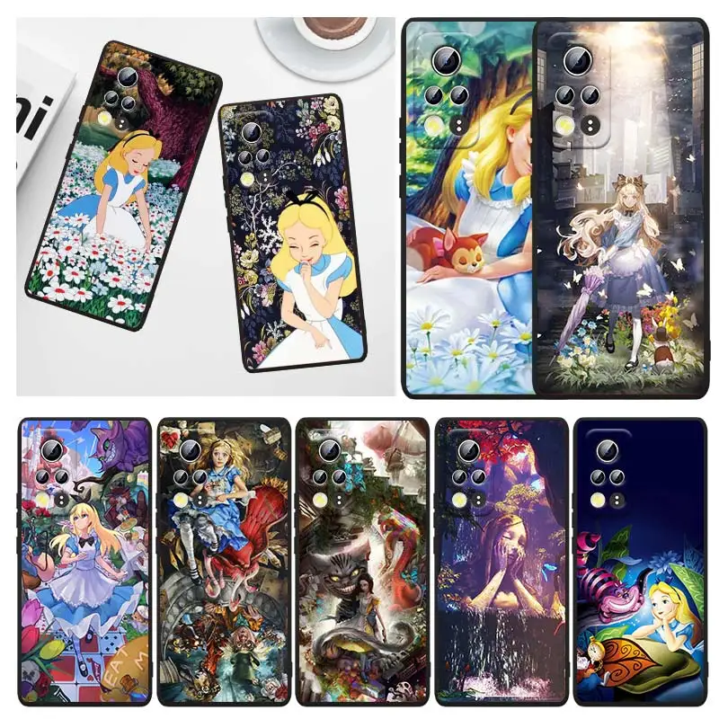 

Alice in Wonderland For Honor Play 3E 10X 10i 10 9X 9C 9S 9A 9 8X 8A 7C 7S Black Soft TPU Silicone Phone Case Funda Capa