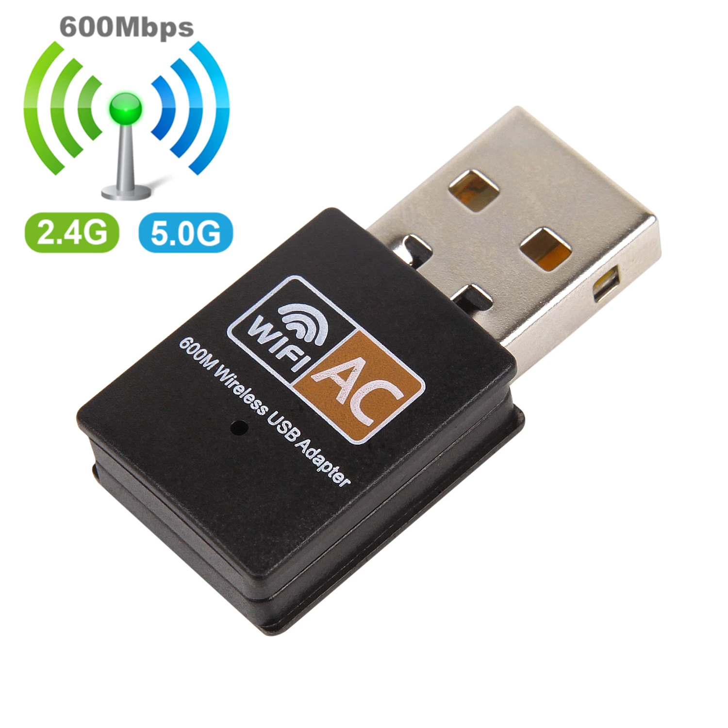 Мини USB WiFi адаптер 600 Мбит/с 2 4 ГГц 5 двухдиапазонный 802.11a/b/g/n 802.11ac беспроводной