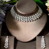 Fashion Luxury 2PCS Chokers Jewelry Sets For Women Wedding Cubic Zirconia CZ Dubai Bridal Jewelry Set Dance Party Gifts N-1892